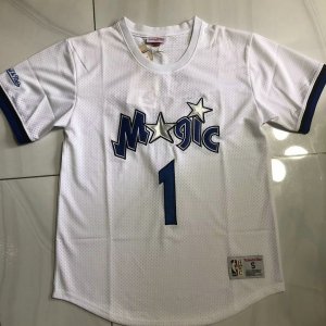 1 Tracy Mcgrady Orlando Magic HWC Maillot à Manche Blanc